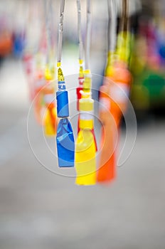 Pyrotechnics and Firecrackers at MascletÃÂ , detail of Valencia en fallas, spain photo